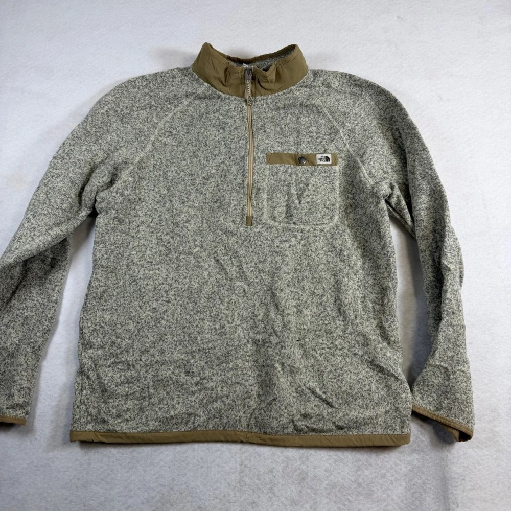 The North Face Mens Gordon Lyons 1/4 Zip Fleece Pullover Oatmeal Heather Large